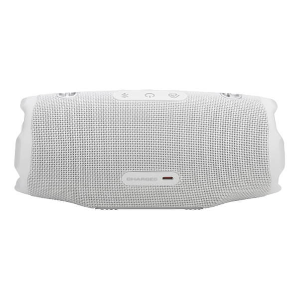 רמקול JBL Charge 6 לבן עם סאונד עוצמתי וסוללה חזקה