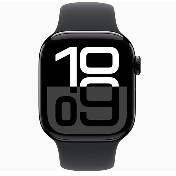 שעון חכם Apple Watch 46mm Series 10 GPS בצבע Jet Back Aluminum | רצועה שחורה M/L
