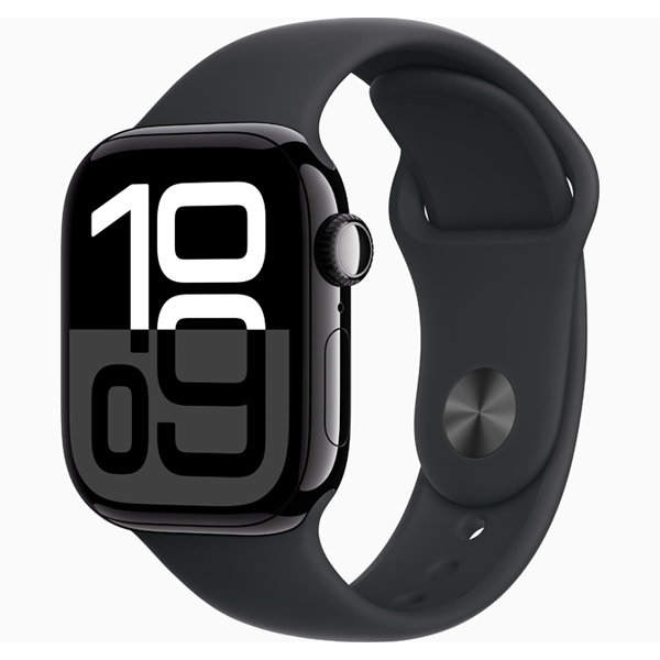 שעון חכם Apple Watch 46mm Series 10 GPS בצבע Jet Back Aluminum | רצועה שחורה M/L