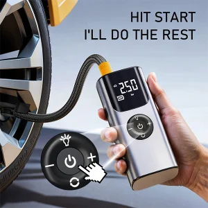 משאבה לניפוח צמיגים וסוללת גיבוי ניידת 4000mAh עם פנס חירום | Nordic QS002