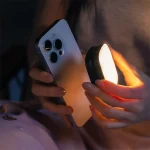 תאורת לד מגנטית לסמארטפון עם מראה מובנית, תומכת MagSafe ומתכווננת | F-662